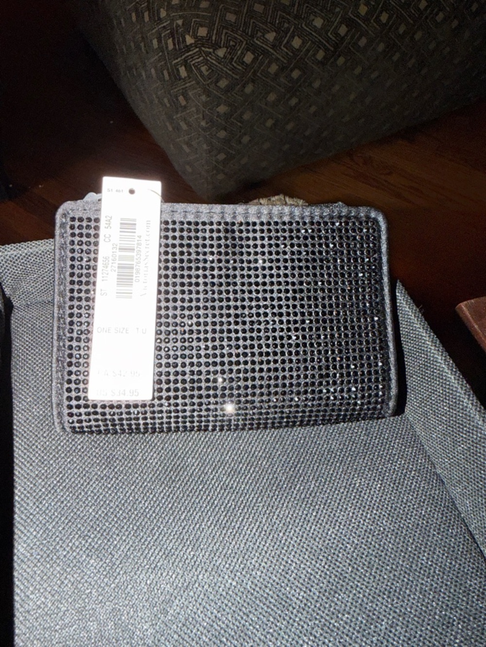 Victoria's Secret Black Rhinestone Card & Key Holder